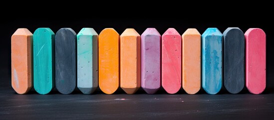 Colorful chalk sticks close-up