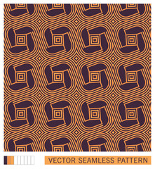 Geometric composition of lines in art deco style. Retro tiles. Seamless pattern. Vector graphics