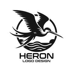 Fototapeta premium Heron Vector Logo Design