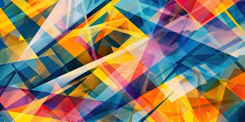 a dynamic stock illustration of an abstract geometric pattern background, featuring intersecting lines and bold shapes that convey a sense of motion and vitality illustration. - obrazy, fototapety, plakaty