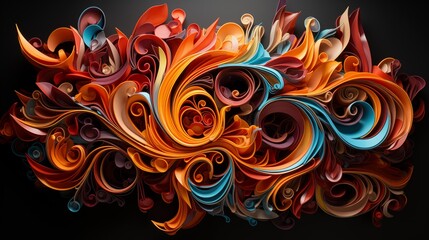 A Striking Display of Colorful Abstract Swirls in Digital Art