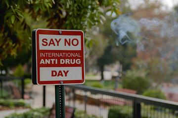 Fototapeta premium International day against drug abuse and illicit trafficking banner background