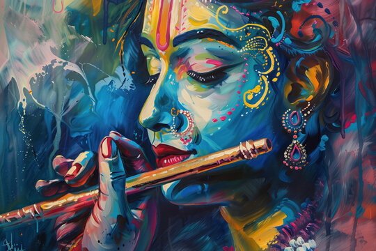 Painting of Krishna, Generative AI