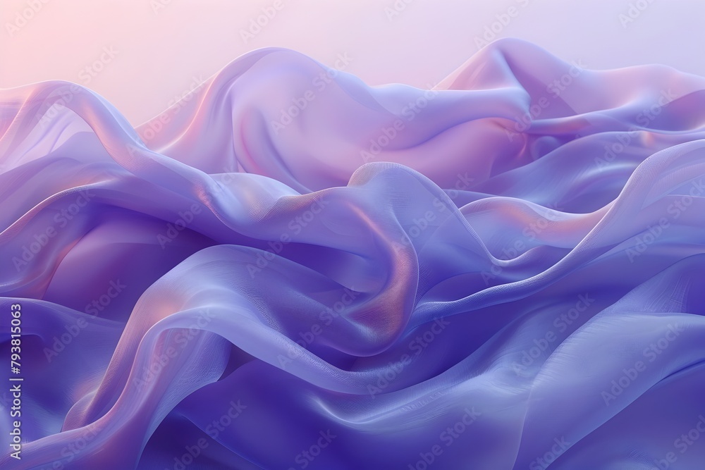 Poster ethereal waves of textured cloth in soft gradient background abstract minimalist digital art composi