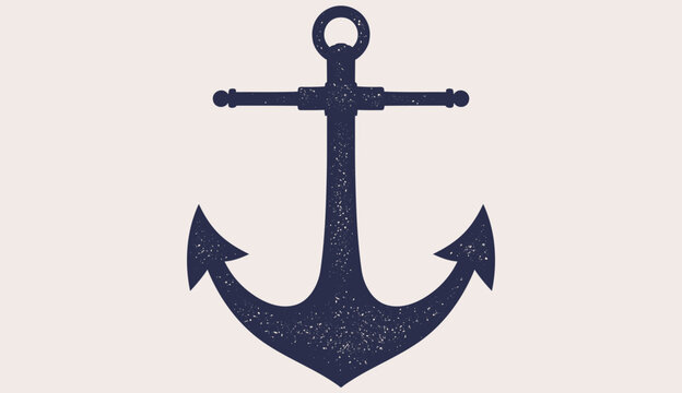 Anchor, hand drawn sketch, artwork. Vintage sea anchor, silhouette style hand drawn graphic. Hand drawn vintage retro print, anchor sketch ink pencil drawing, old school. Vector Illustration