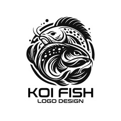 Obraz premium Koi Fish Vector Logo Design 