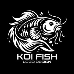 Koi Fish Vector Logo Design 