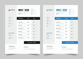 Black and White Invoice Layout
