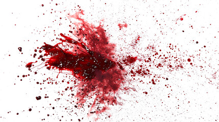 Realistic blood splatter isolated on white background. Generate