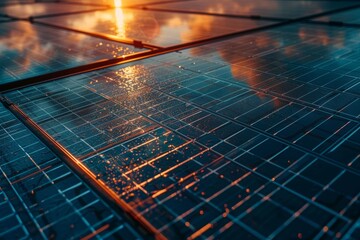 Solar power energy - Closeup of solar panels, pv, photovoltaics texture	 - obrazy, fototapety, plakaty
