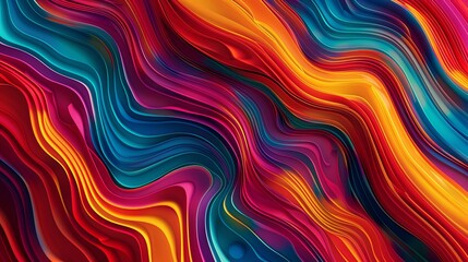 Obraz premium Vibrant Ripple Abstract Flowing Stripes Illusion