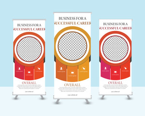 Roll up banner design print template.