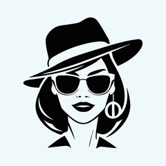 a stylish and modern illustration featuring a black women face