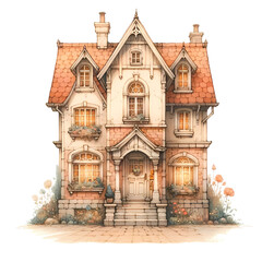 Fototapeta premium Place in town water color - 40