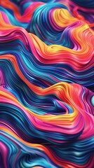 Obraz premium Vibrant Ripple Abstract Flowing Stripes Illusion