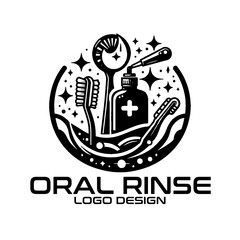 Oral Rinse Vector Logo Design