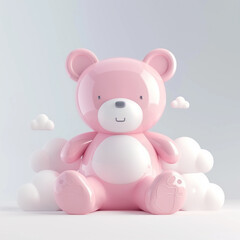 Playful Pink Delight: A  3D bear for Kids and Families