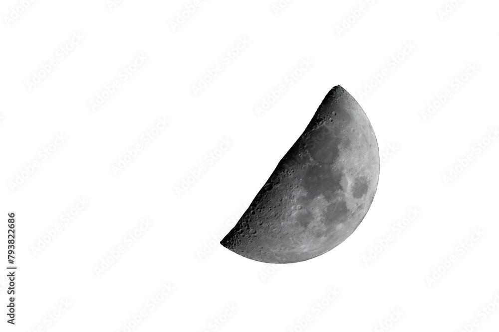 Canvas Prints photograph of the moon in the crescent phase in which you can see the craters and asteroid impacts. 