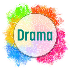 Drama Colorful Spatter Abstract Doodle Element Text 