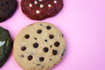 Assorted Homemade Cookies on Pink Background. Small Business Idea. 