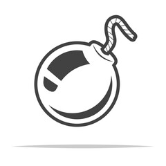 Round bomb icon transparent vector isolated