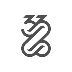vector is monogram number 33 and letter Z. Elegant.