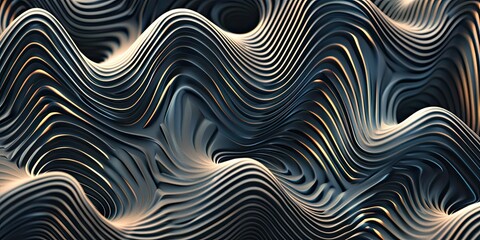 Fototapeta na wymiar Illustrate a super realistic depiction of abstract wavy lines forming an intricate seamless pattern, ideal for adding a touch of sophistication to any design project.