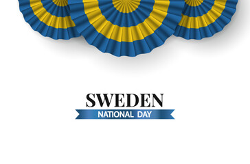 Sweden National Day. Celebration banner. Cockade. Vector Illustration

