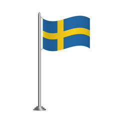 The national flag of Sweden. Vector Illustration
