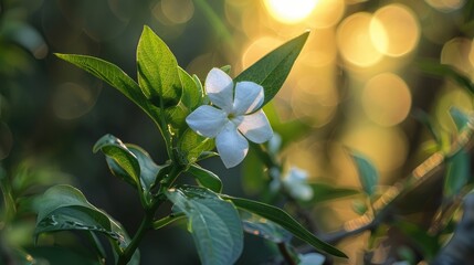 Partially blossoming periwinkle