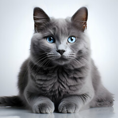 Obraz premium Beautiful blue eyed british shorthair cat with blue eyes.