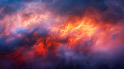 Fantasy abstact cloudscape. Illustration background or wallpaper.