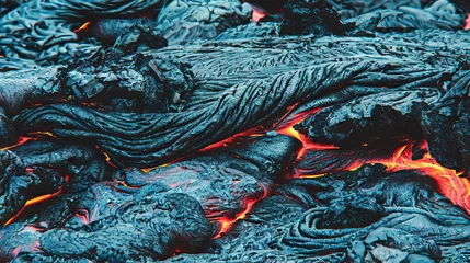 Foto auf Alu-Dibond Flames of the volcano magma. The texture of the lava. © Aliaksei