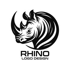 Rhinoceros Vector Logo Design