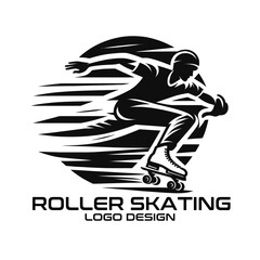 Roller Skating Vector Logo Design