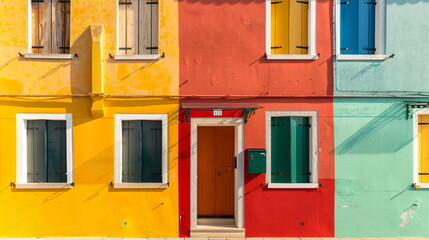 Fototapeta na wymiar Colorful architecture in Burano island Venice Italy. 