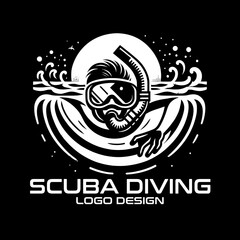 Scuba Diving Vector Logo Design