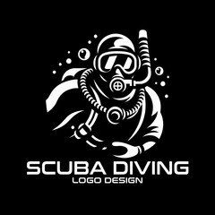 Scuba Diving Vector Logo Design