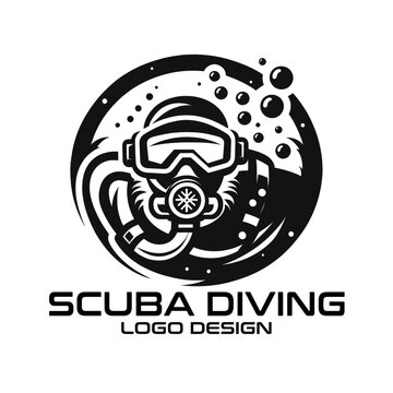 Scuba Diving Vector Logo Design