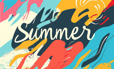 Summer juicy background flat AI generated