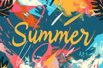 Summer layout juicy background AI generated flat design