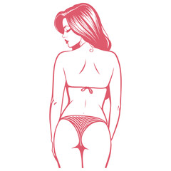 Woman in swimsuit, vector illustration