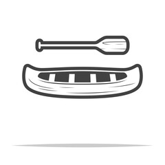 Canoe boat with paddle icon transparent vector isolated