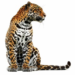 leopard in front of white background