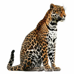 Fototapeta premium leopard in front of white background