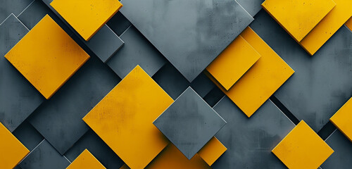 Modern design with electric yellow rhombuses on a graphite grey background.