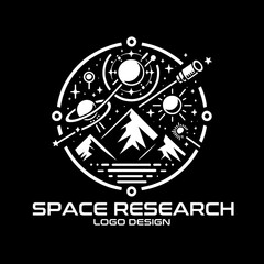 Obraz premium Space Research Vector Logo Design
