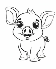 happy pig smile coloring