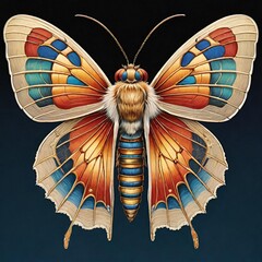 multicolored butterfly on a flower, generative ai illustration