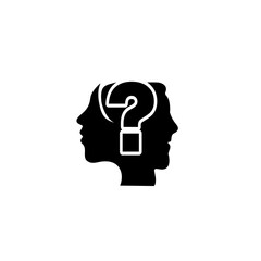 Man and woman with question icon isolated on white background 